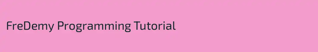 FreDemy Programming Tutorial